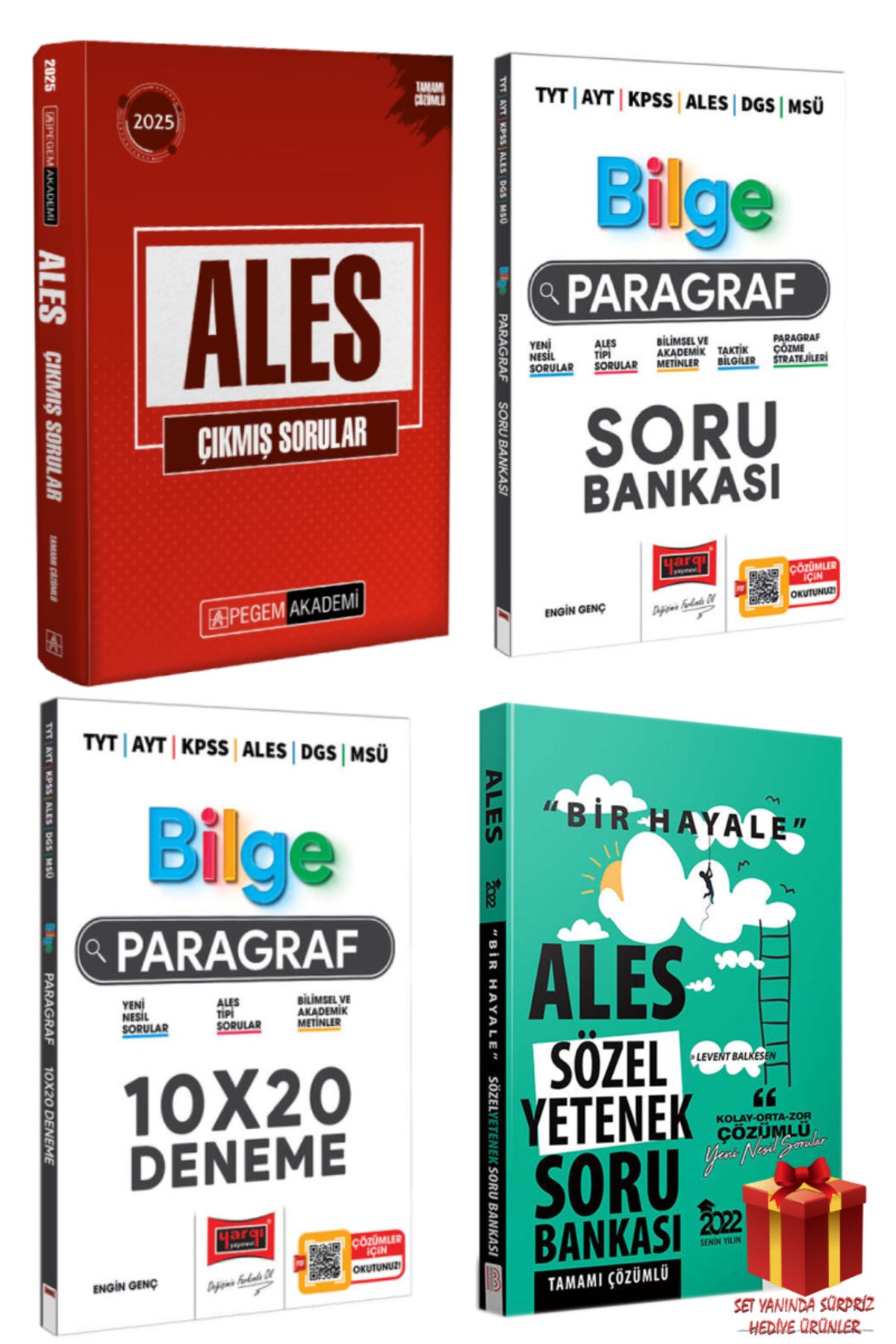 Pegem Akademi Yayıncılık 2025 Pegem Ales Çıkmış Sorular+Yargı Ales Paragraf Soru Bankası+Deneme+Ales Sözel Soru Bankası