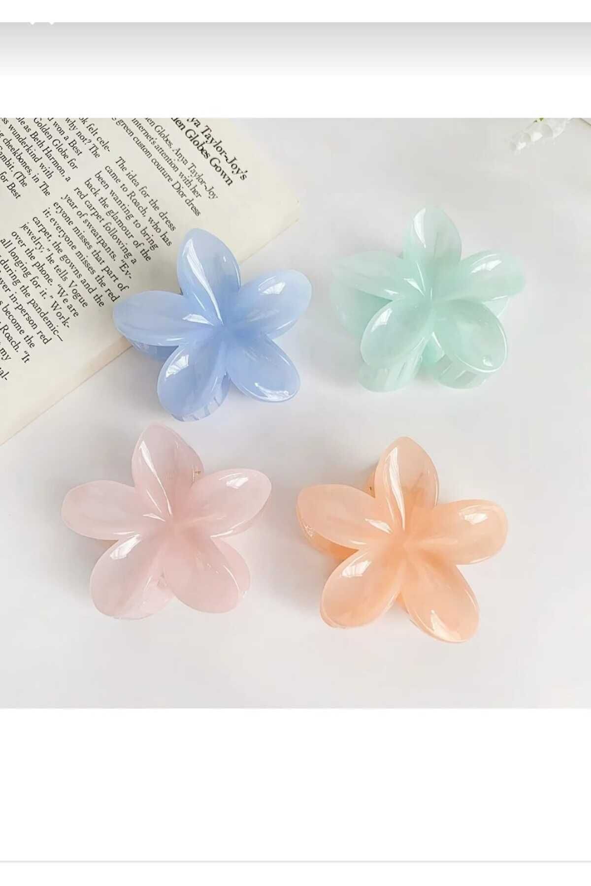 SHOPNEST 12 Adet Buzlu Lotus Kadın Toka Seti Orta Boy (6 Cm)