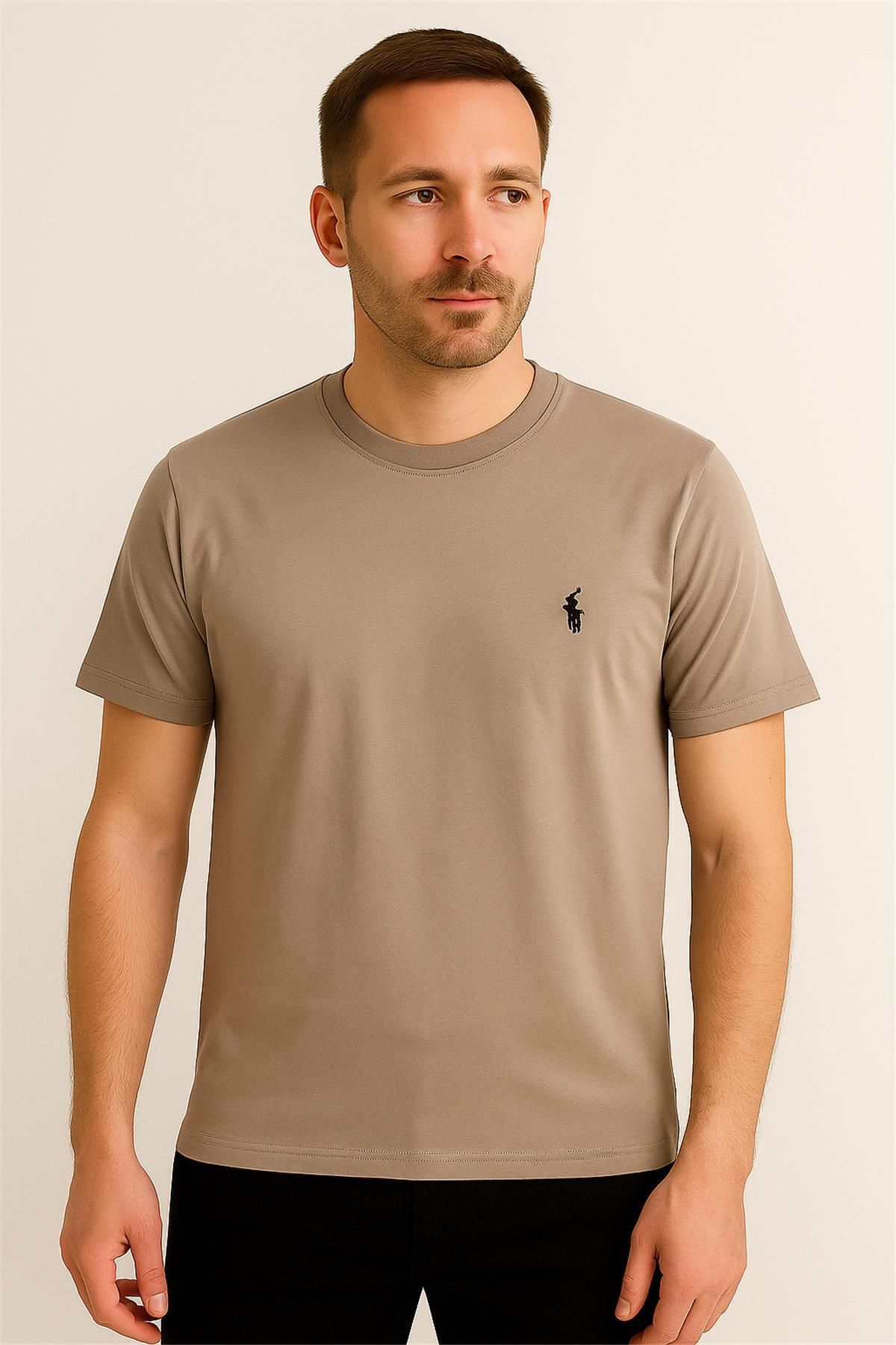 Polo BİSİKLET YAKA TAŞ RENGİ PAMUK PENYE TSHİRT