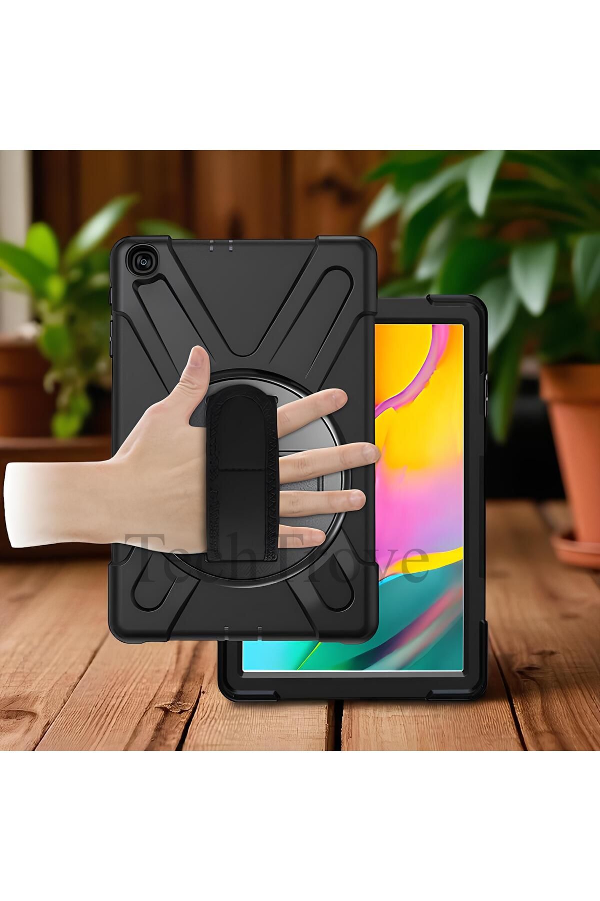 TechTrove Apple iPad Mini 4 Kılıf Maksimum Korumalı Askılı El Tutamaçlı Kılıf