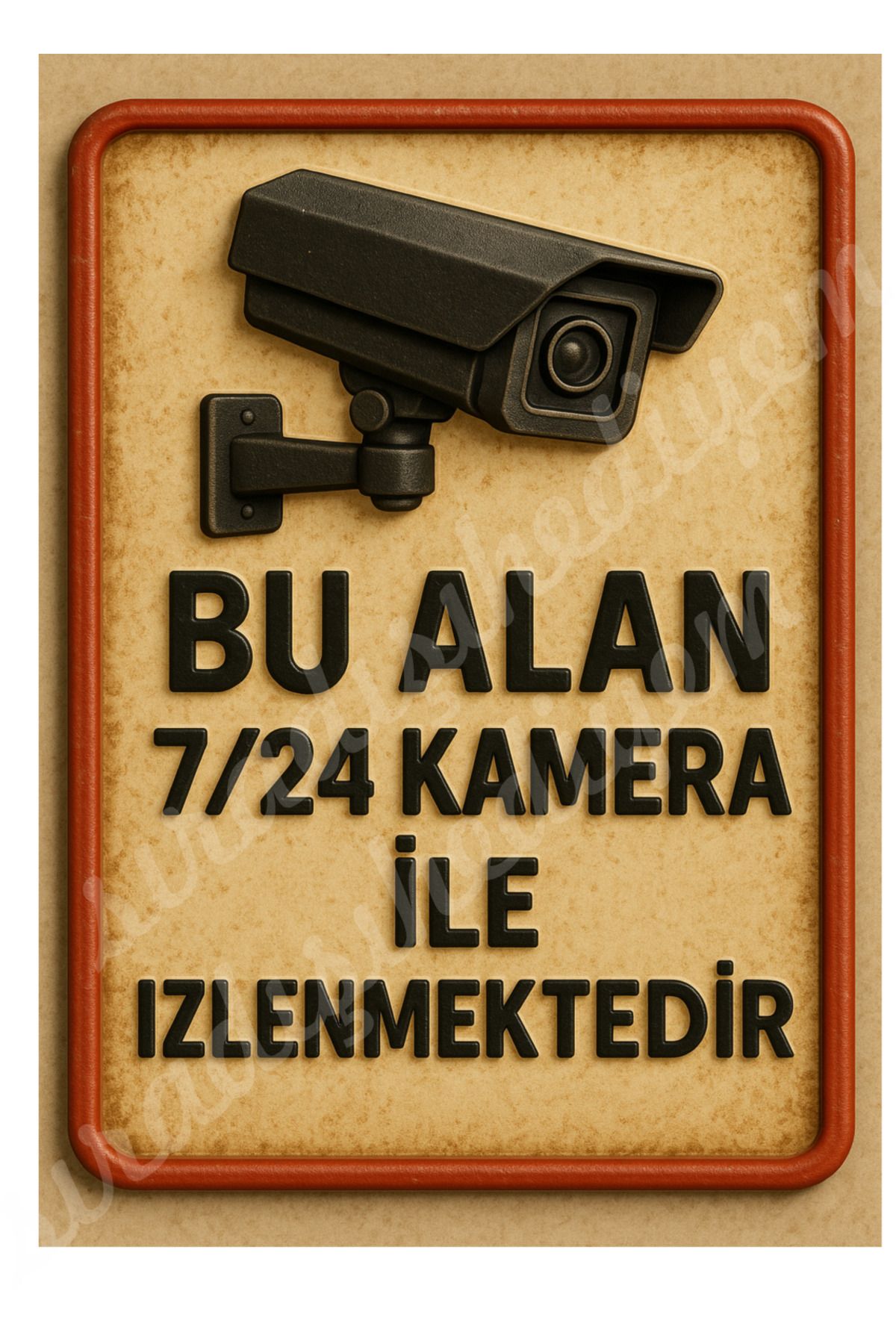 sıradışıhediyem METAL DİKKAT BU ALAN 7/24 KAMERA İLE İZLENMEKTEDİR UYARI LEVHASI 20X15CM A5 EBATINDA