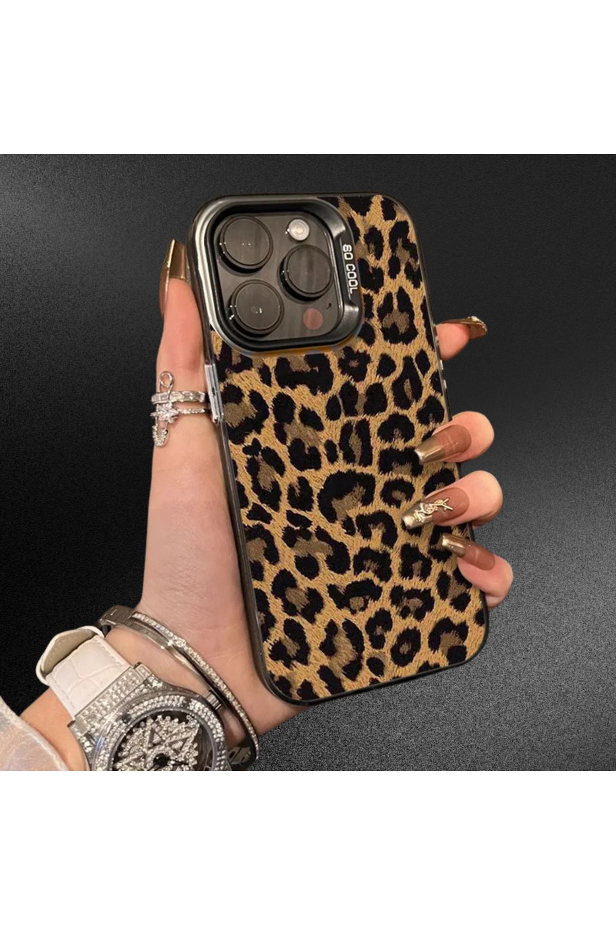 EgoTech iPhone 16 Pro Max Uyumlu Leopar Desenli Kılıf