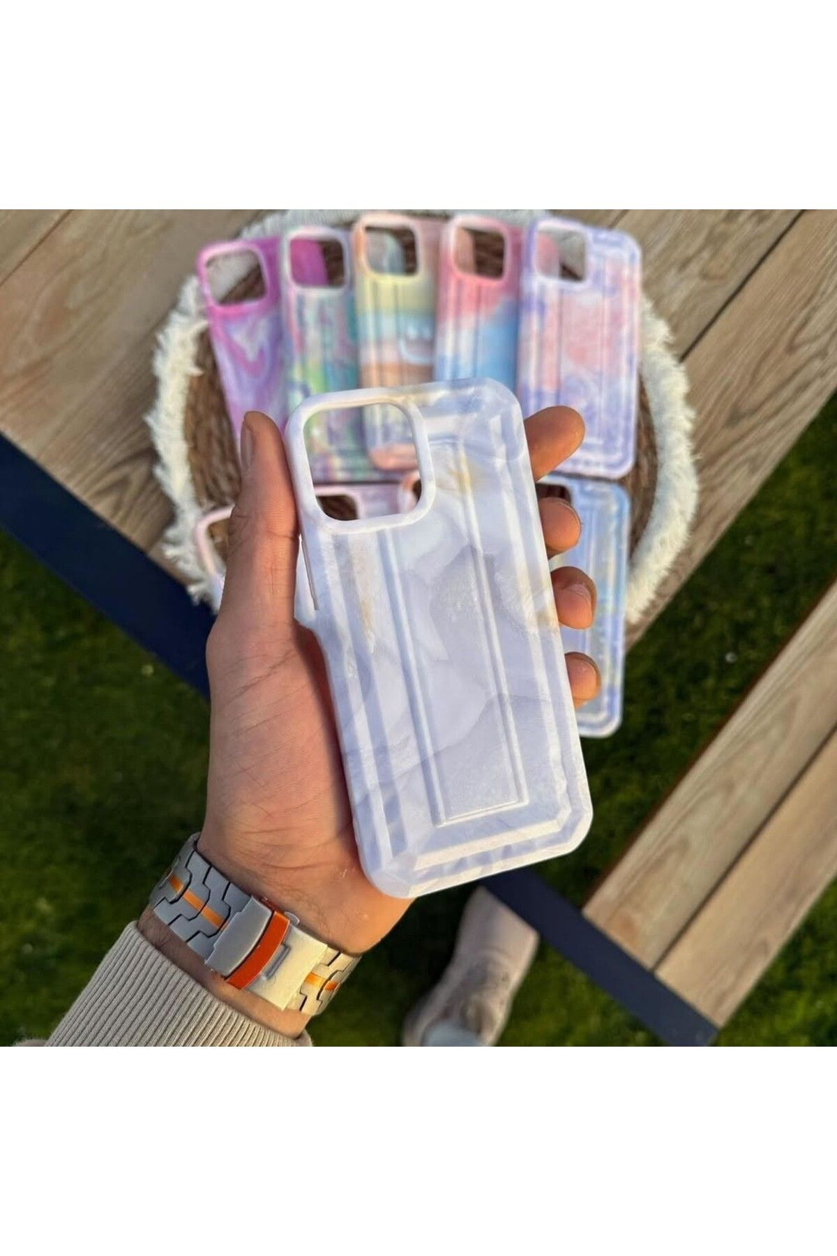 EgoTech iPhone 15 Pro Max Uyumlu Pastelwhirl Renkli Kılıf
