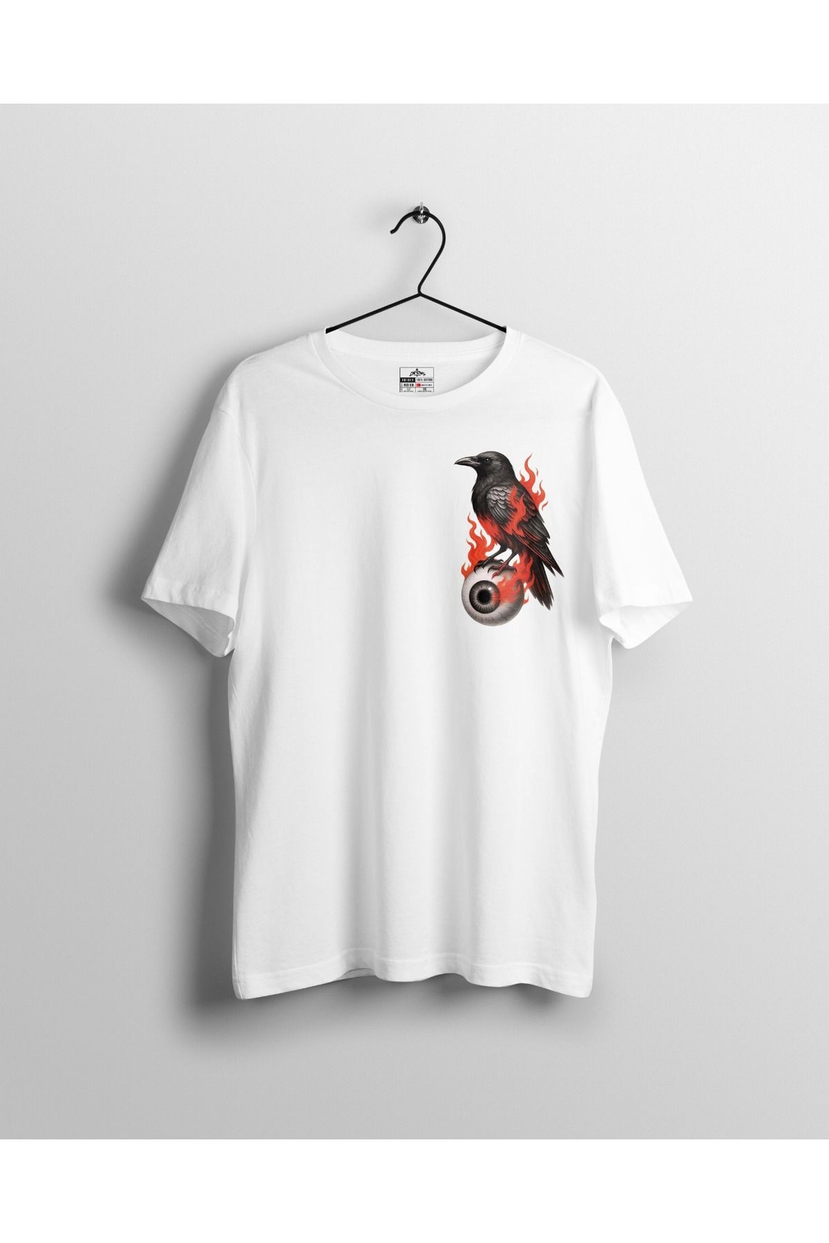 Ct Erkek Oversize Baskılı T-Shirt - Crow