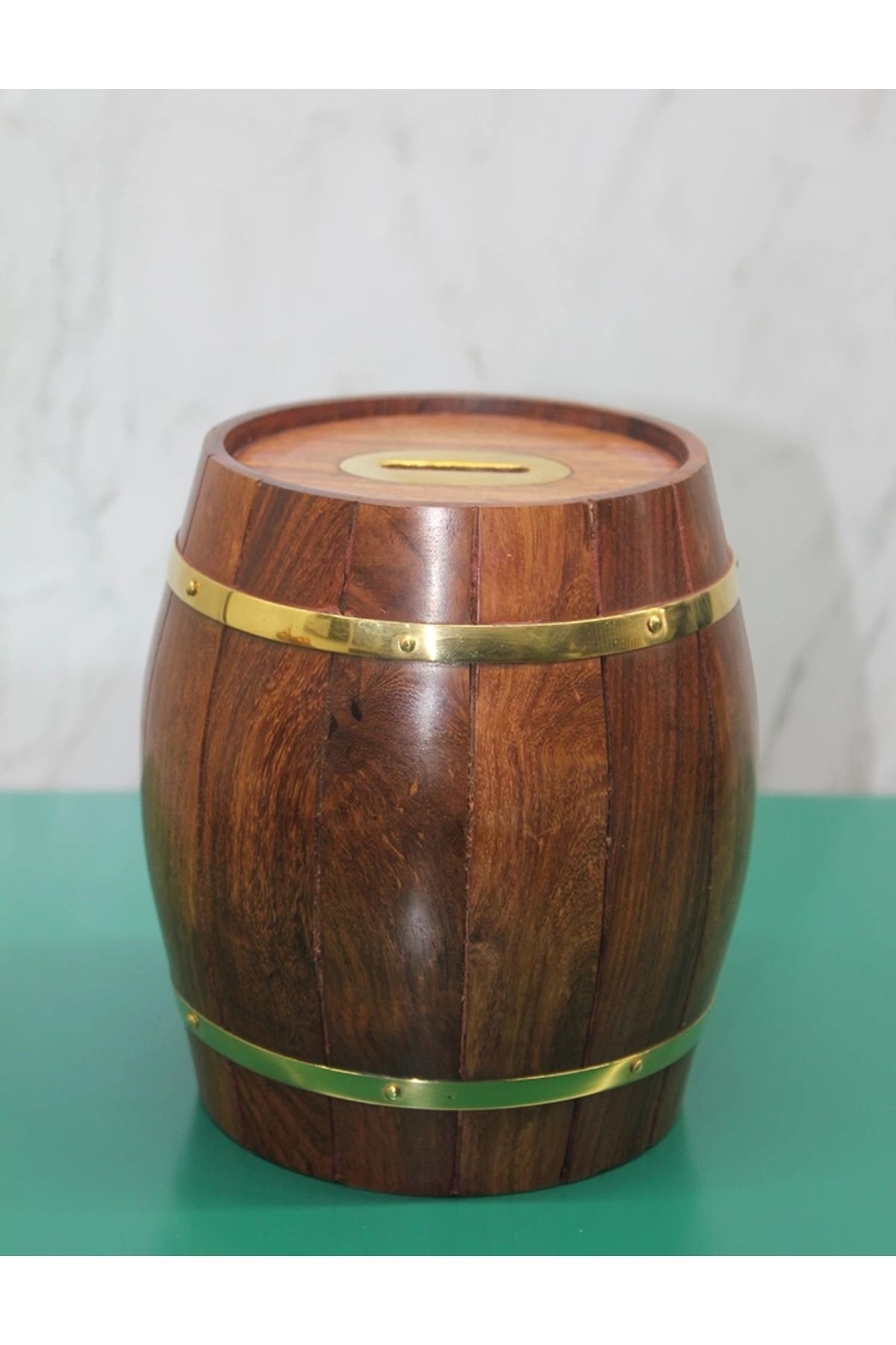 shop Pirinç Ahşap Fıçı Kumbara