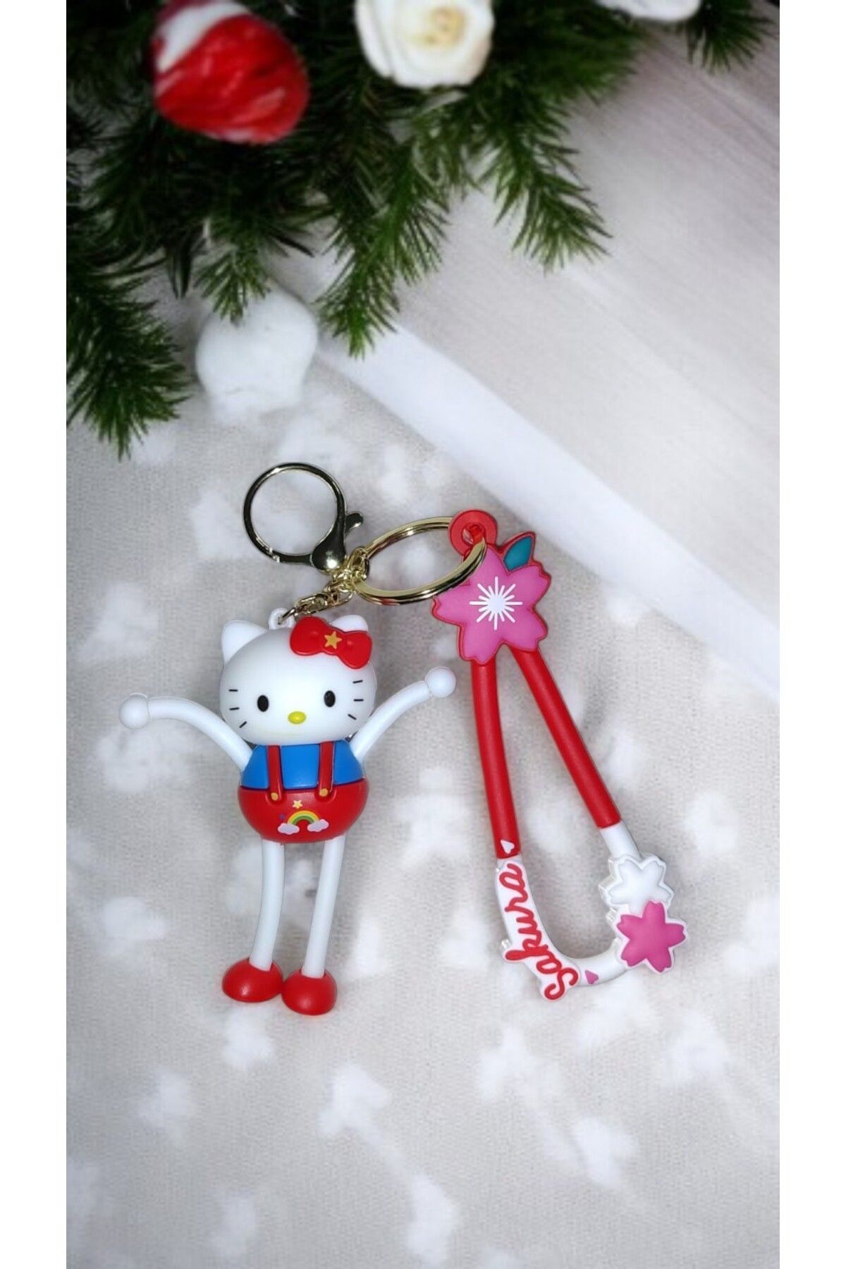 FAMEMUS ACCESSORY 3D Büyük boy Hello Kitty Anahtarlık ve Çanta Aksesuar