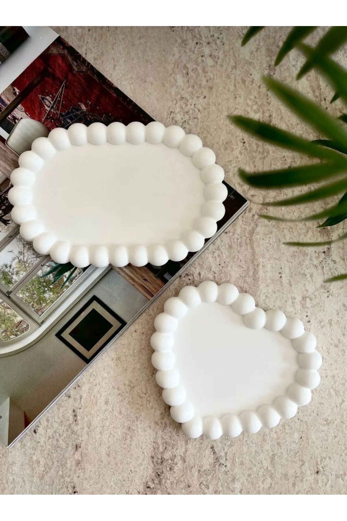 Elan Design Kalp ve Oval Bubble Dekoratif Takı Tabak Organizer Set