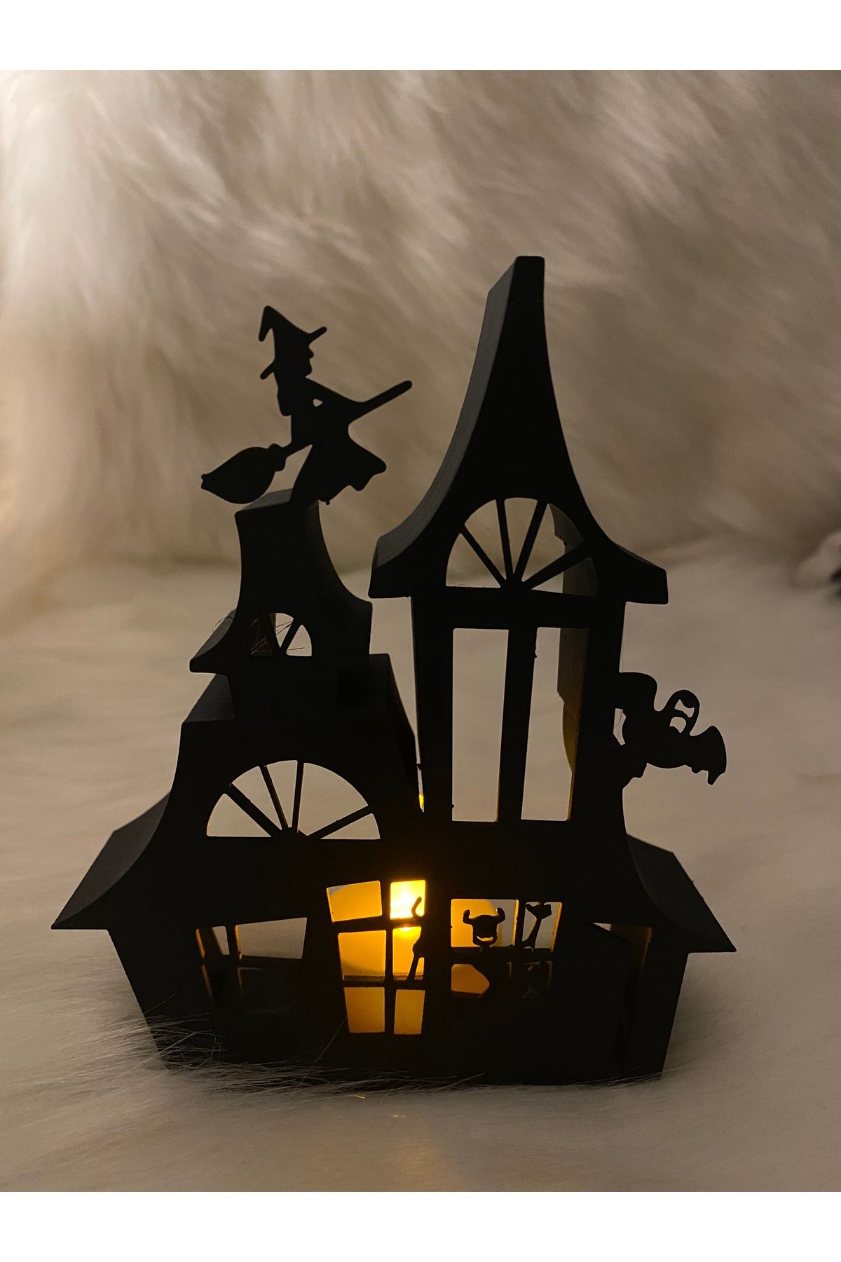 Home Halloween minyatür Cadı evi dekoru , tealight HEDİYELİ