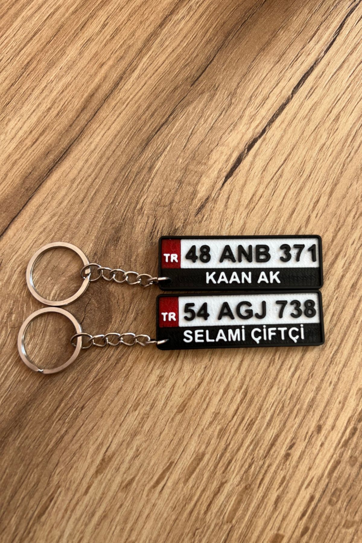 lina hobby Kişiye Özel Plaka Anahtarlık Çiftli Set (2 Adet) - İsimli ve Plakalı Araç Anahtarlığı