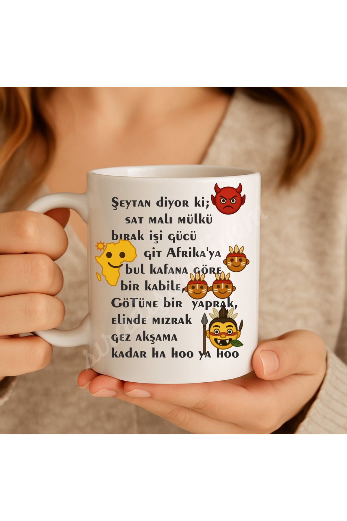 sıradışıhediyem Şeytan diyor ki mülkü bırak işi gücü git Afrika'ya KUPA BARDAK ARKADAŞA HEDİYE