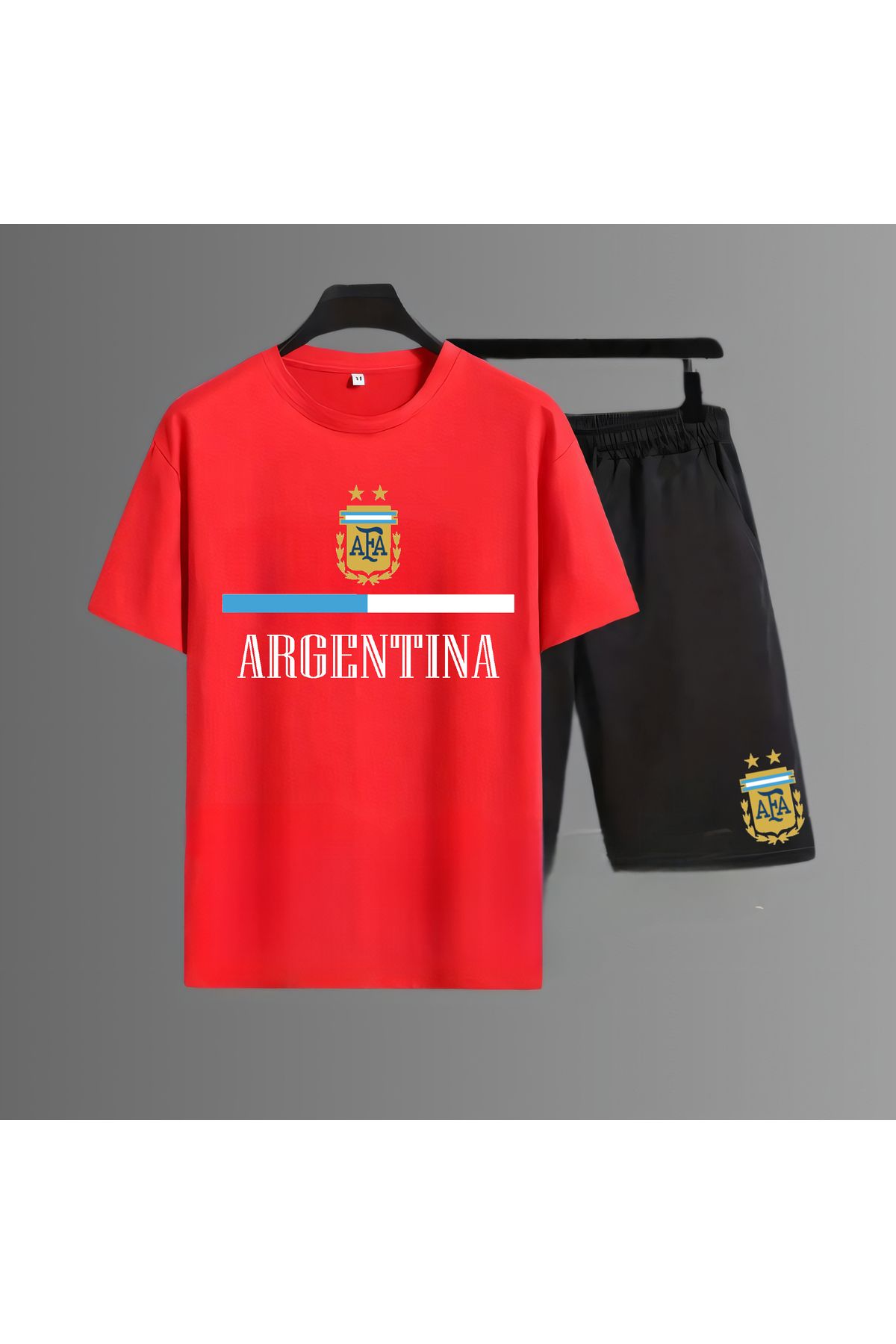 Biy Store Arjantin Milli Takım Forma Futbol Sırt Baskılı Unisex Erkek Tişört Kadın T-shirt Şort Takımı