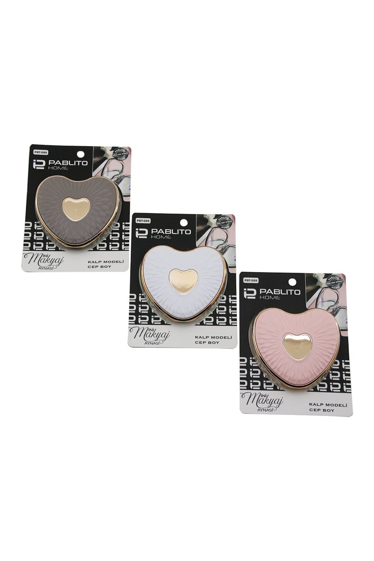 STOREMAX nffastore KALP 3 İNÇ- 9X9CM CEP - ÇANTA MİNİ MAKYAJ AYNASI BRONZ KAPAK KENARI-GÖBEK - RENKLİ