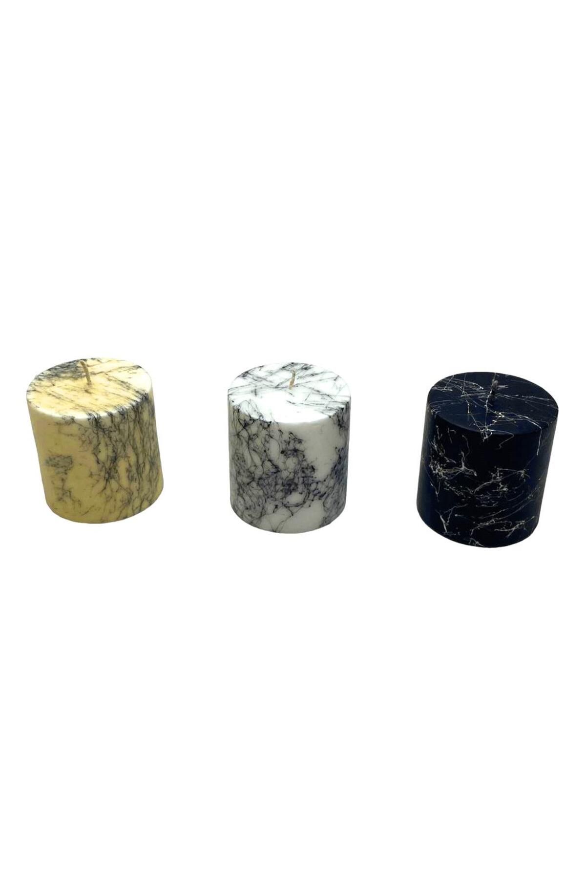 STOREMAX nffastore KÖPÜK ÇAPLI MERMER DESENLİ MUM Star Collectionbuy 1051353