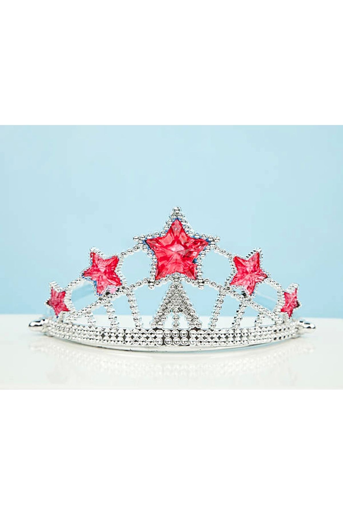 shop Kırmızı Yıldız Taşlı Plastik Elsa Tacı Çocuk Boy