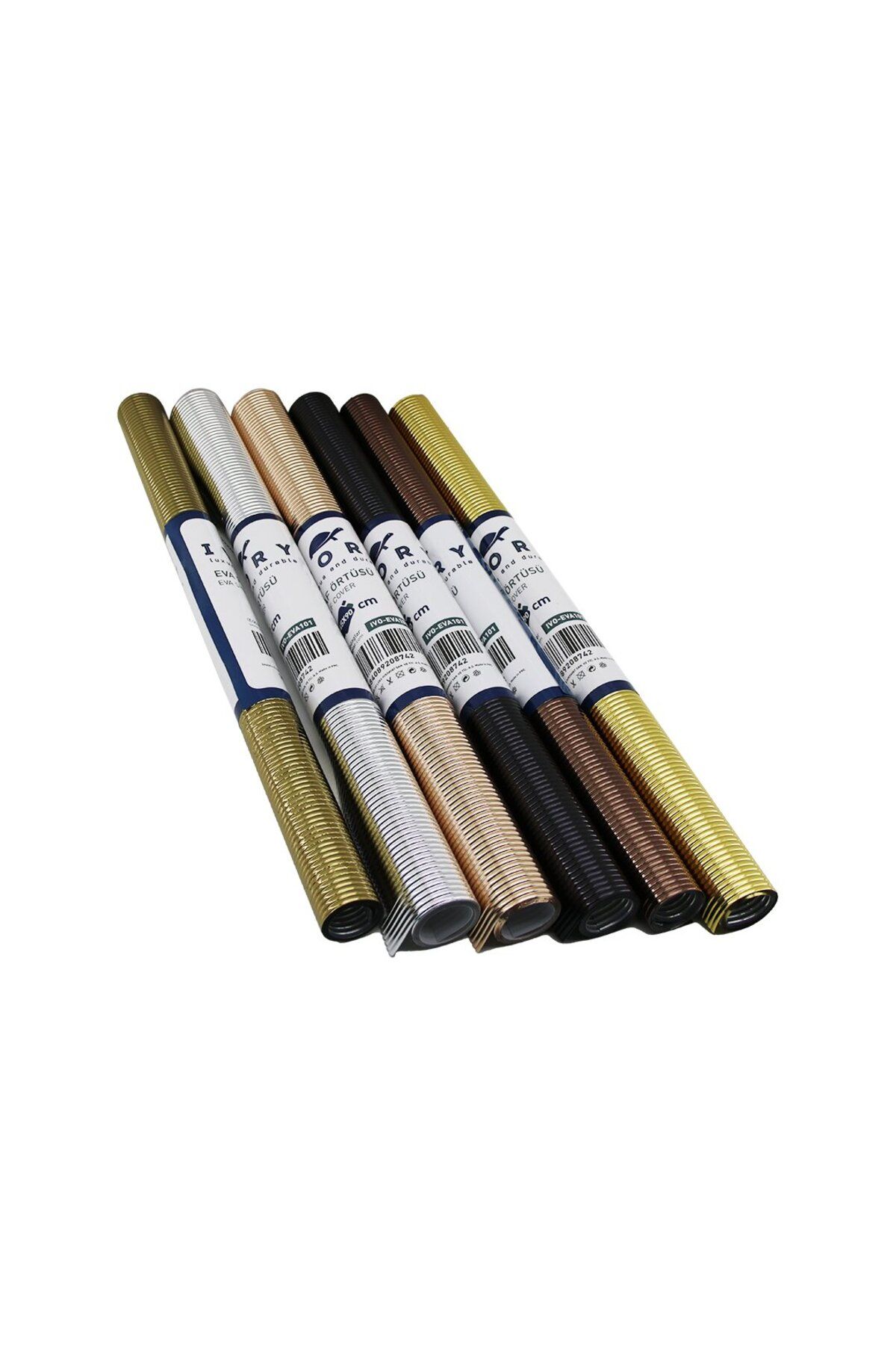 STOREMAX nffastore 45X90CM EVA PARLAK - ÇİZGİLİ GOLD - GÜMÜŞ - BAKIR - SİYAH MİX RAF ÖRTÜSÜ St