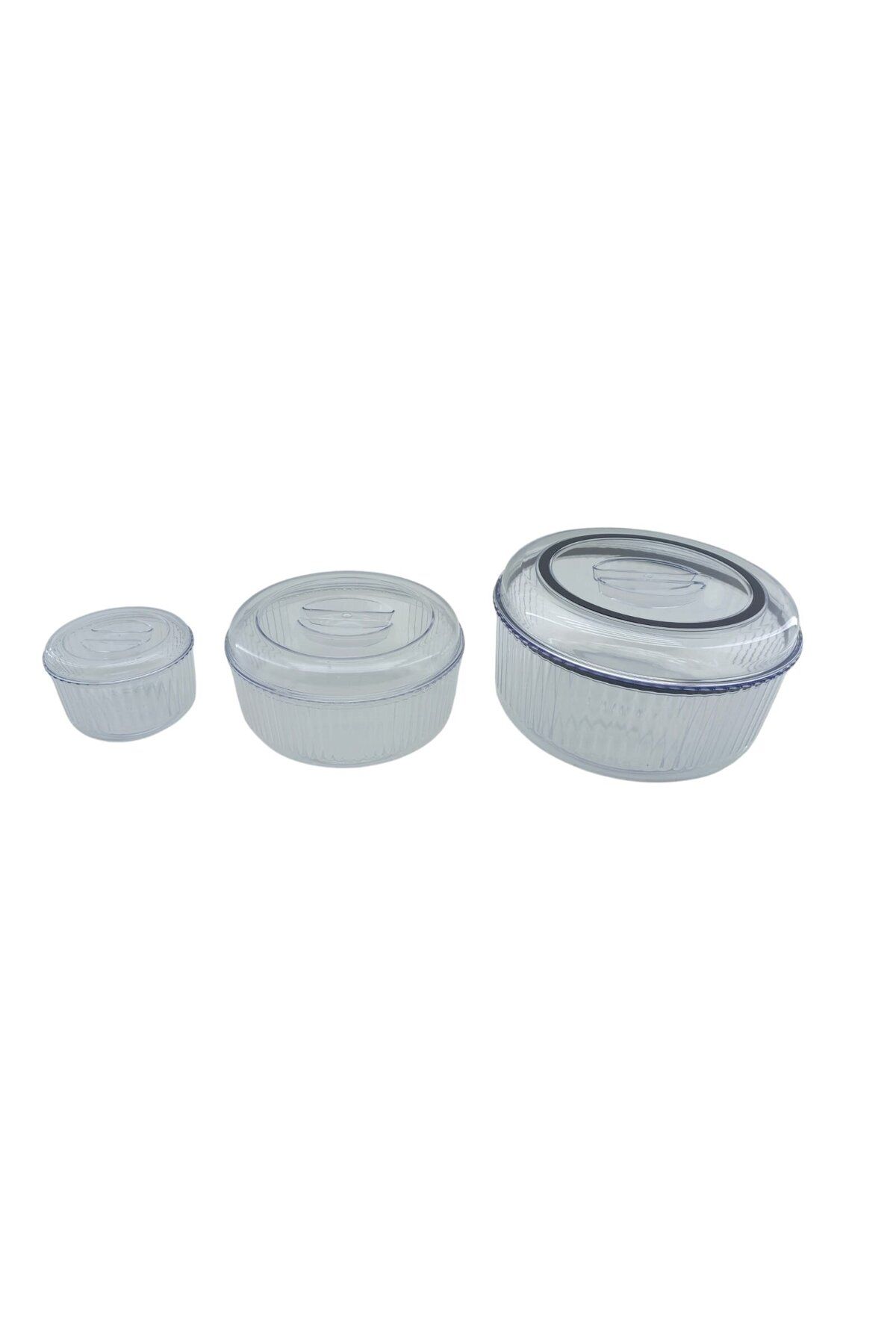 STOREMAX nffastore 3PCS SET YUVARLAK - 4750ML SAKLAMA KABI MİKA - KRİSTAL PLASTİK Star Collectionbuy 105