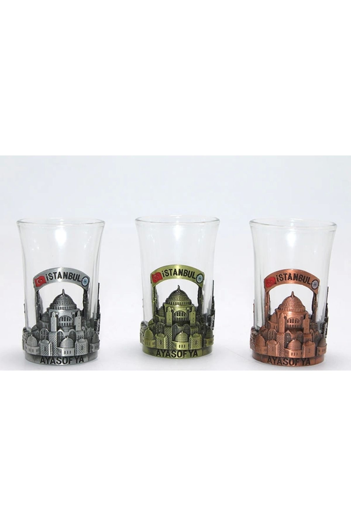 shop Tekli Metal Cam Bardaklı Shot Bardak