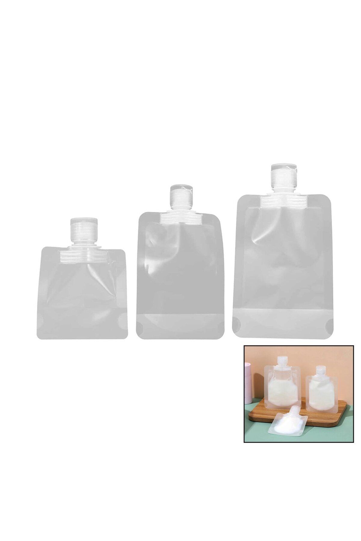 STOREMAX nffastore 3 BOY SEYAHAT SIVI SABUNLUK 30-50-100 ML PVC POŞET - KAPAKLI Star Collectionbuy 1051353
