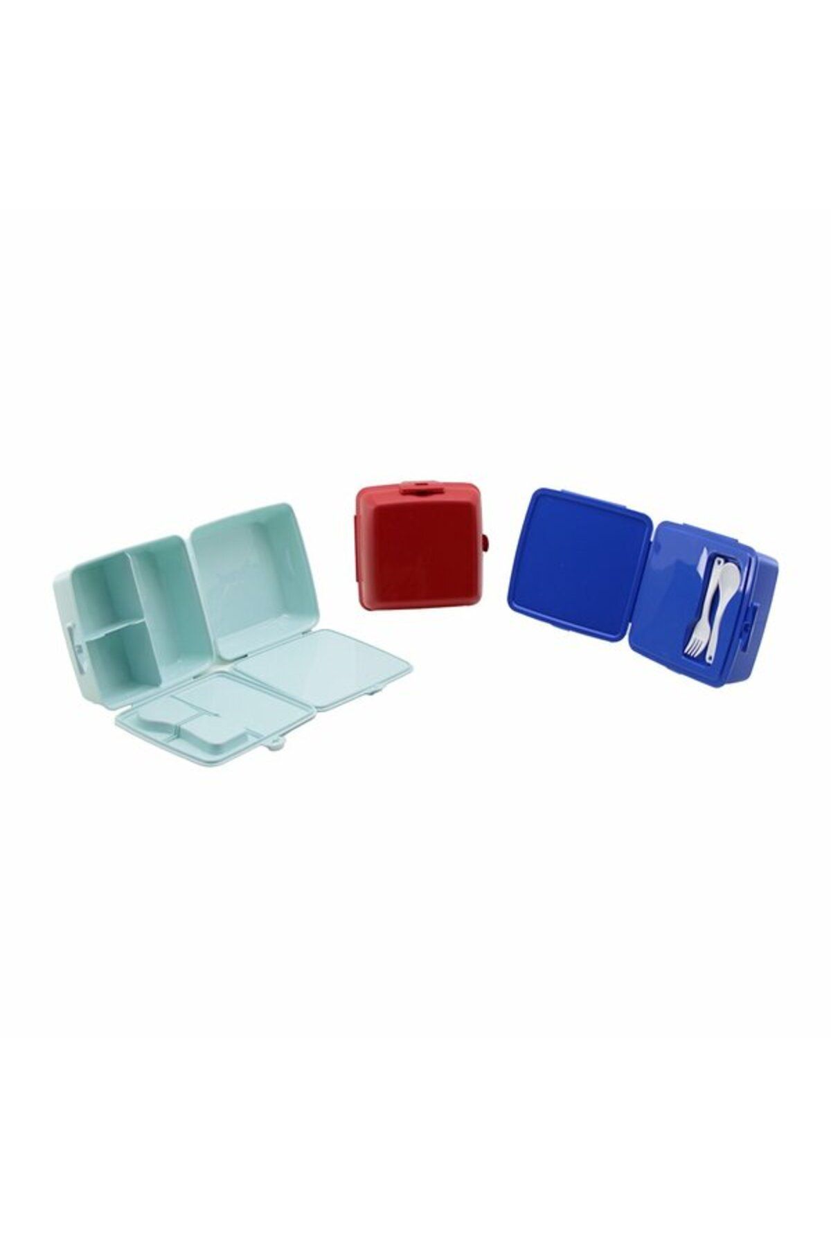 STOREMAX nffastore VERA BESLENME KUTUSU RENKLİ PLASTİK 1AD.KAŞIK-1AD.ÇATAL 2KATLI= 1.KAT=3 BÖLMELİ - 2.