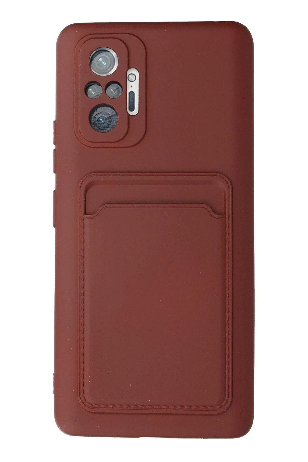 Toptan Bulurum Xiaomi Redmi Note 10 Pro Kılıf Kelvin Kartvizitli Silikon - Bordo