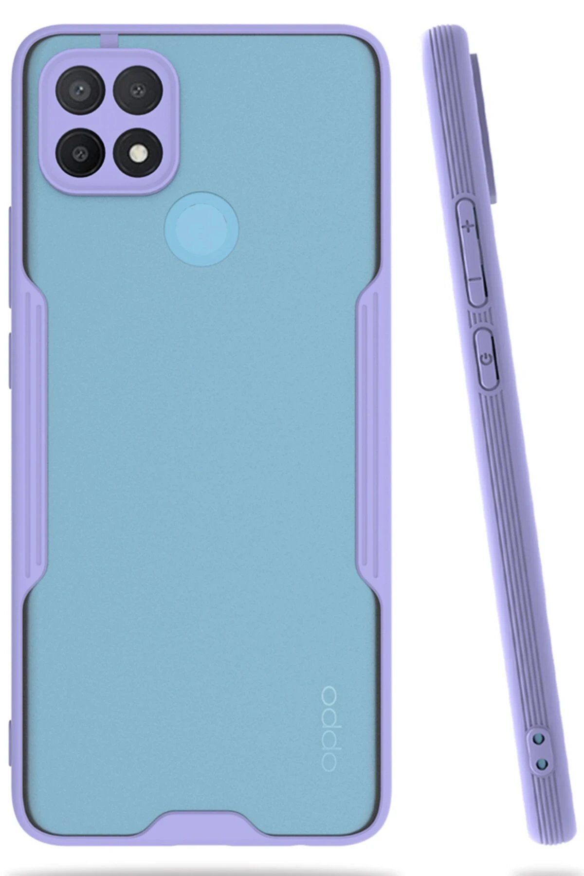 Toptan Bulurum Oppo A15 Kılıf Platin Silikon - Lila