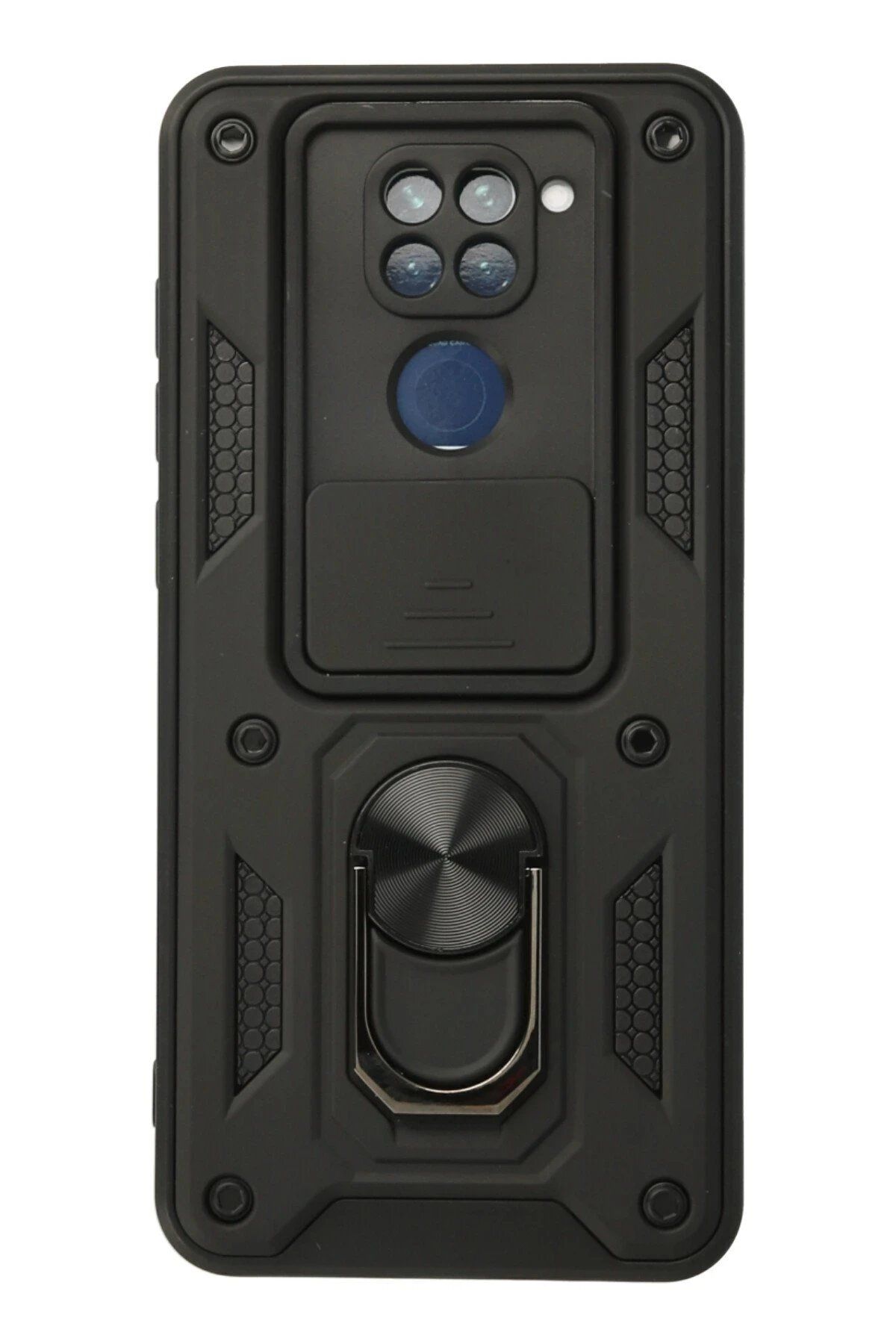 Toptan Bulurum Xiaomi Redmi Note 9 Kılıf Pars Lens Yüzüklü Silikon - Siyah