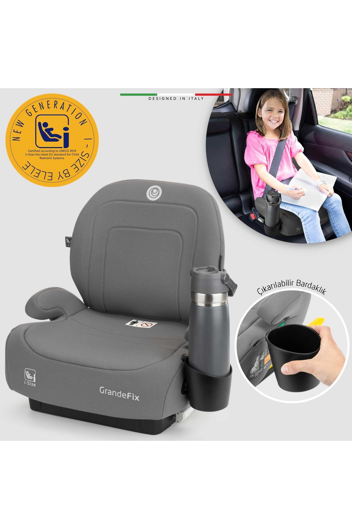 Elele GrandeFix I-Size Yükseltici Oto Koltuğu İsoFix 125-150 CM 15-36 KG Siyah fotoğrafı 5 (önizleme)