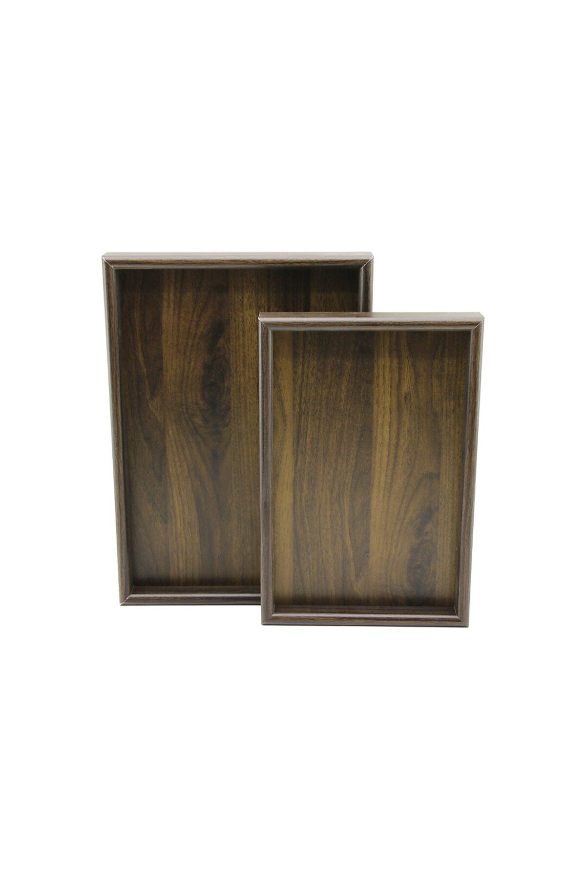 STOREMAX nffastore PABLITO HOME PBT-361 KOYU KAHVERENGİ2Lİ SET DİKDÖRTGEN AHŞAP BAMBU SUNUM TEPSİ 20X30