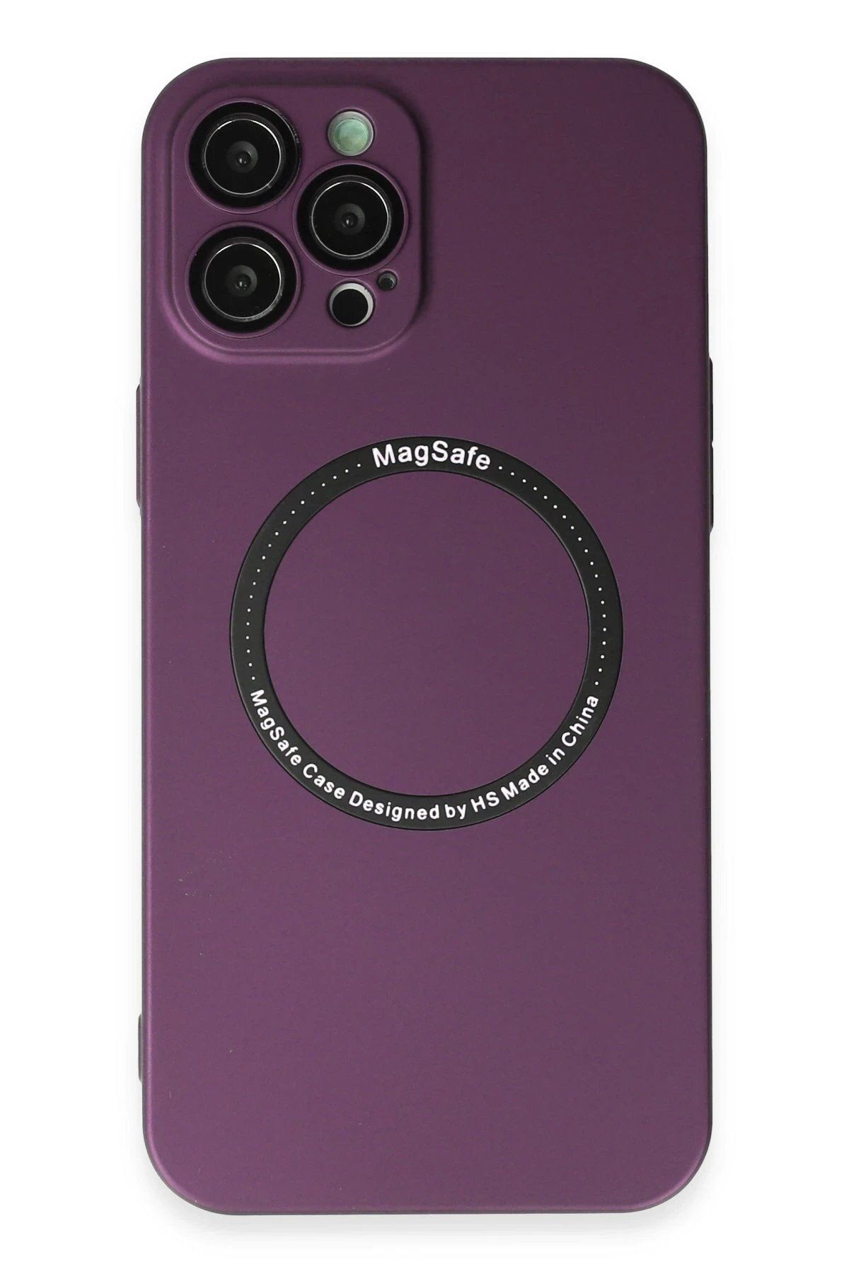 Toptan Bulurum iPhone 12 Pro Kılıf Jack Magneticsafe Lens Silikon - Mürdüm