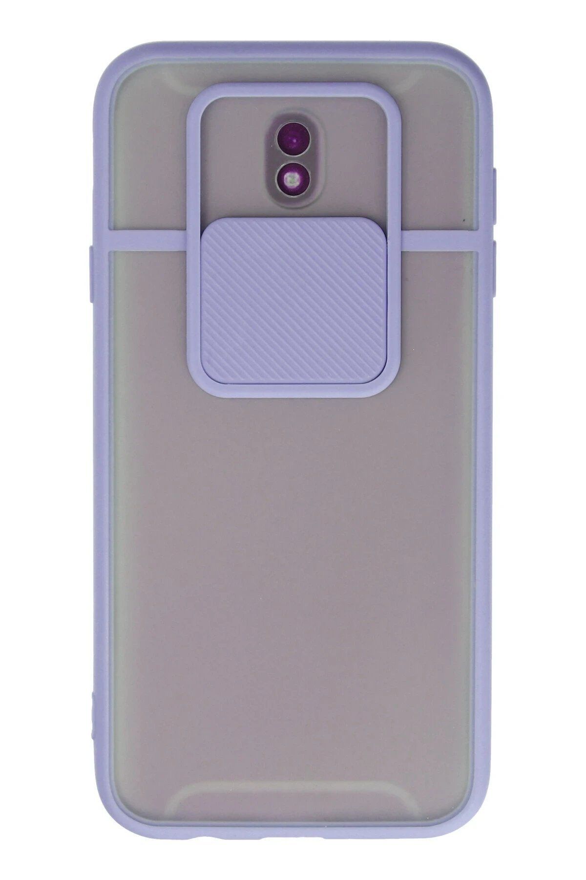 Toptan Bulurum Samsung Galaxy J7 Pro / J730 Kılıf Palm Buzlu Kamera Sürgülü Silikon - Lila