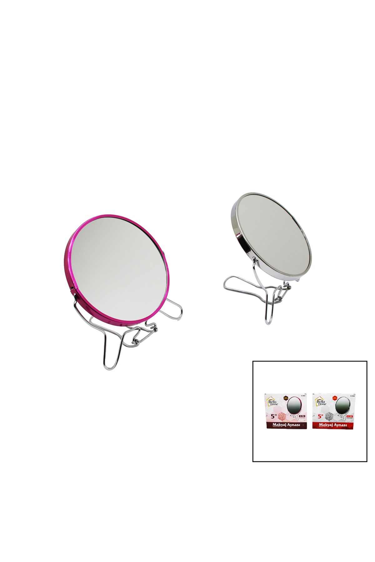 STOREMAX nffastore 5 inç YUVARLAK METAL ÇERÇEVE ÇİFT YÖNLÜ MAKYAJ AYNASI Star Collectionbuy 1051353