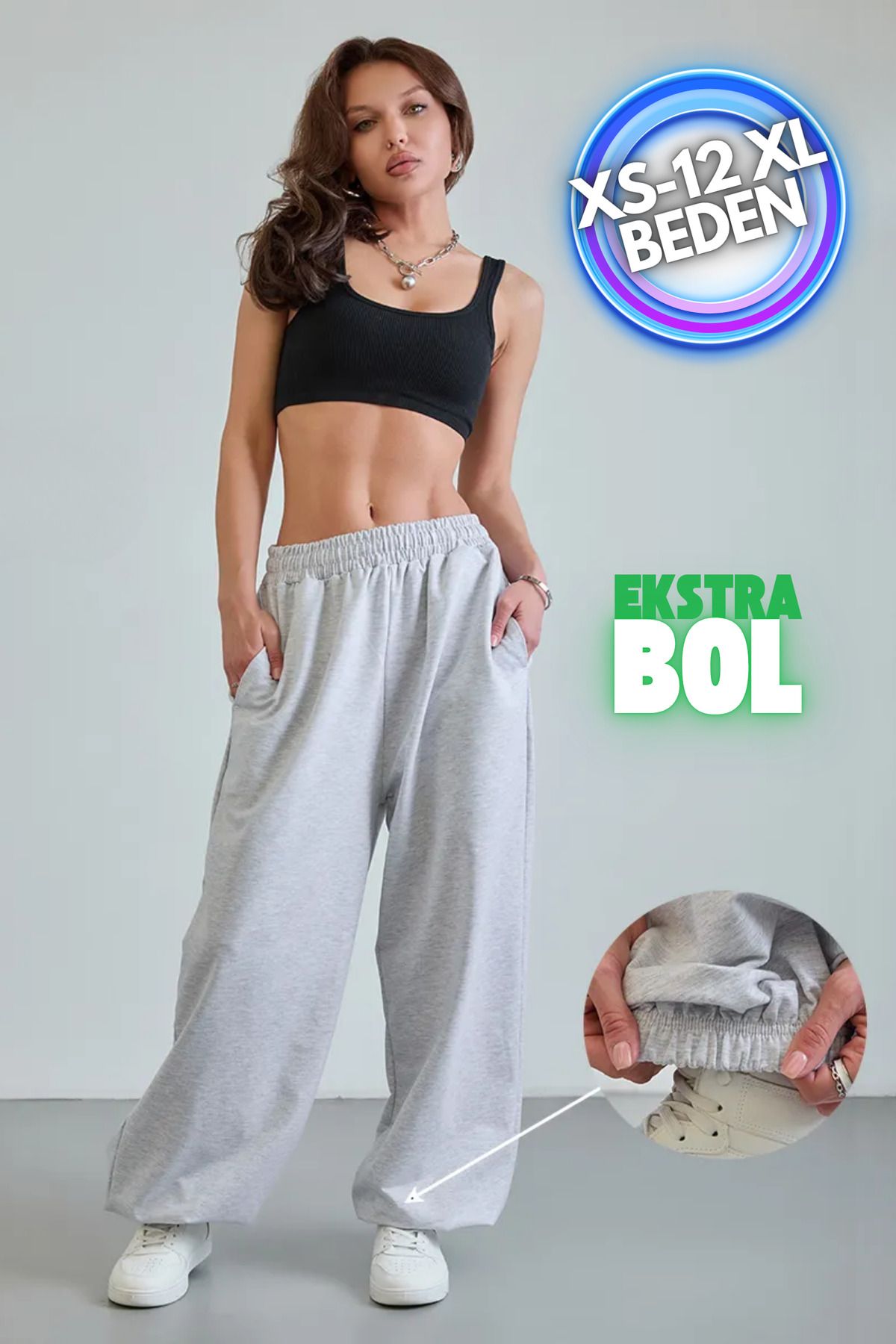 vladivosto Bol Kalıp Battal Büyük Beden Paçası Lastikli Oversize Eşofman Altı XS-12XL BEDEN ARALIĞI