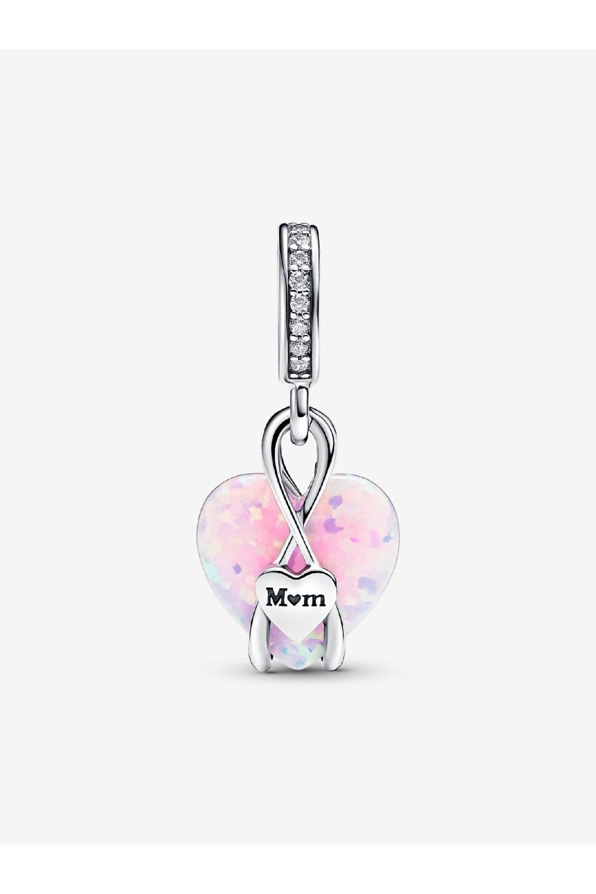 D&D Dora&Dora Anne Işıltılı Kalp Sallantılı Charm 925 Ayar Gümüş