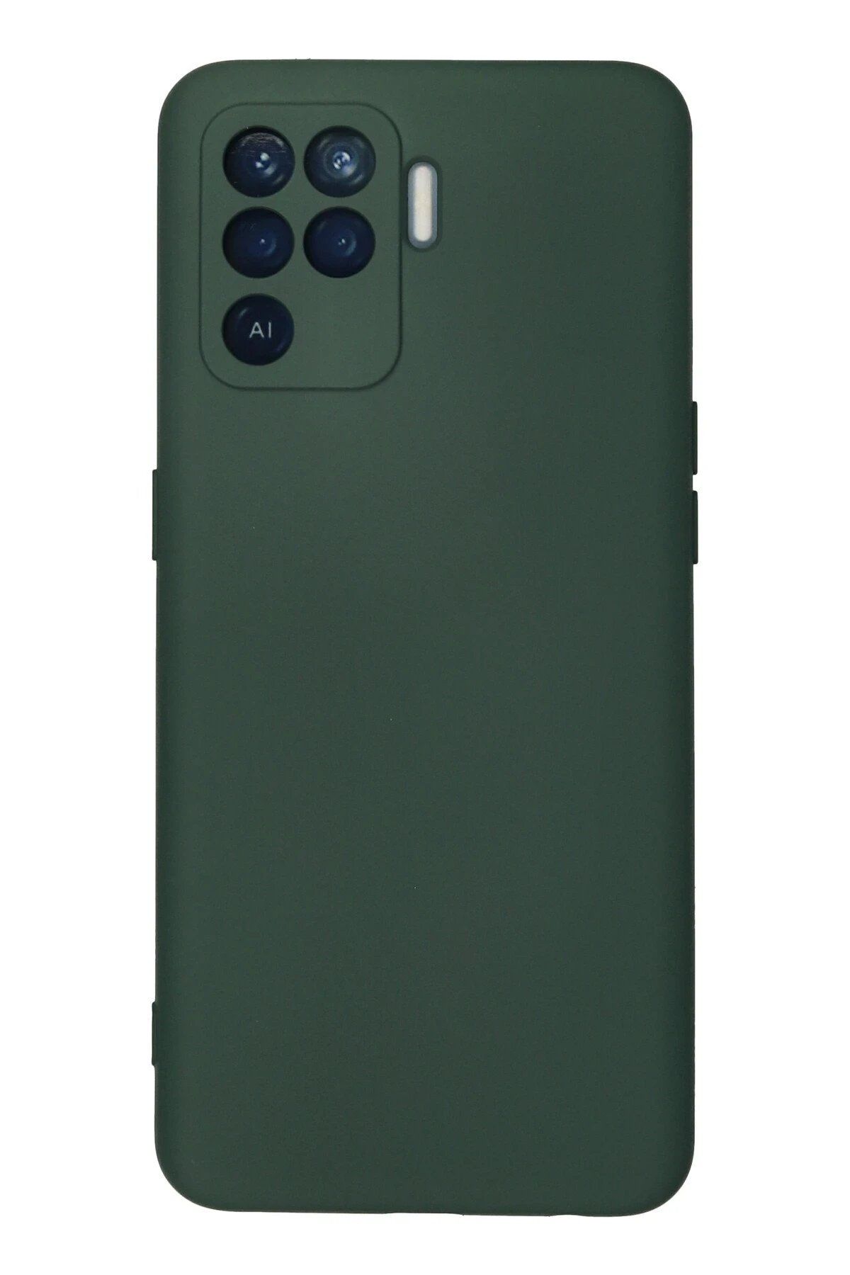 Toptan Bulurum Oppo Reno 5 Lite Kılıf Nano içi Kadife Silikon - Koyu Yeşil