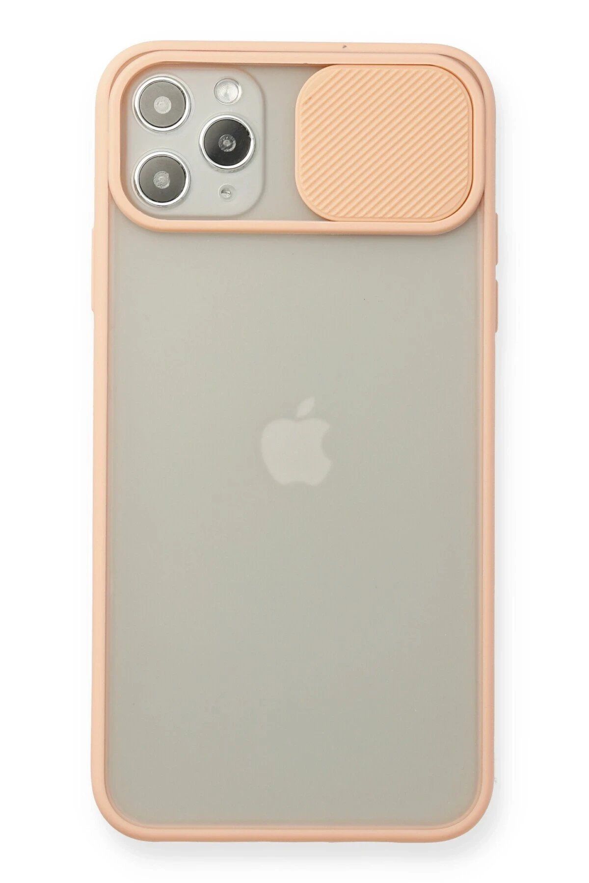 Toptan Bulurum iPhone 11 Pro Max Kılıf Palm Buzlu Kamera Sürgülü Silikon - Pembe