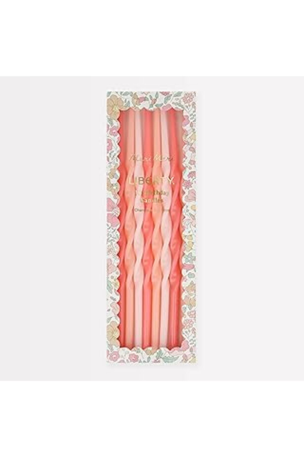 Pazarcan Meri Meri X Liberty - Kıvrımlı Pembe Mumlar - 16 Adet