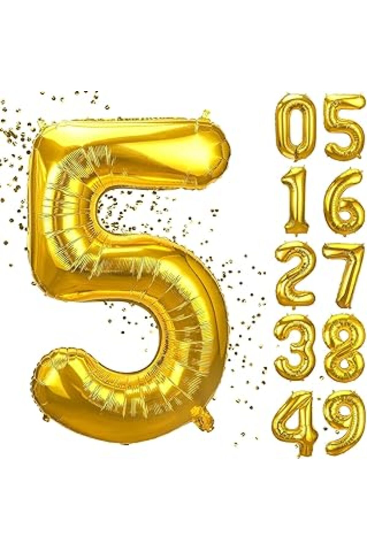 Pazarcan Xesha 5 Yaş Doğum Günü Rakamlı Balon Yaş Günü Gold Renk Uçan Balon 102 Cm Doğum Günü Ve Parti Dekor