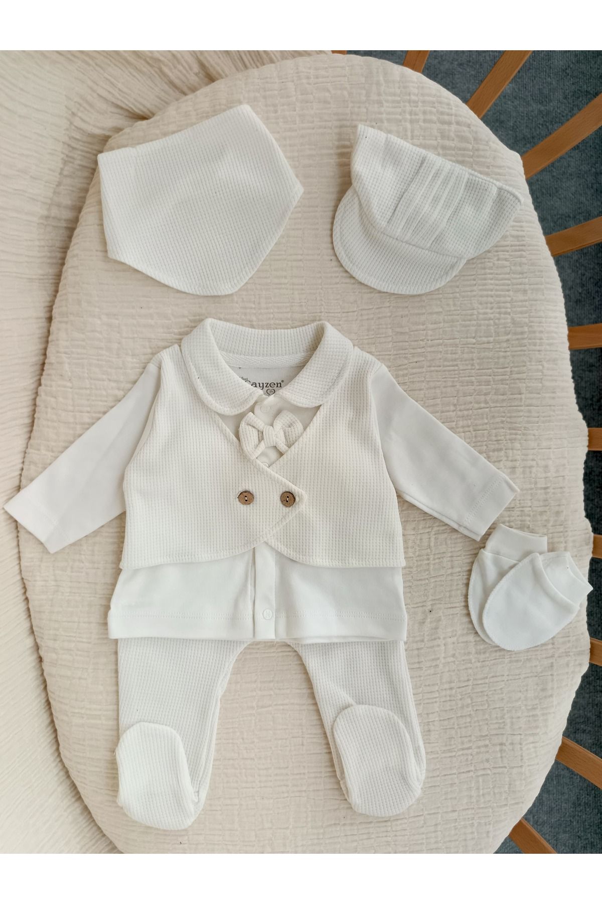 Babystasarım Luke Waffle 5'li Hastane Çıkışı Seti Erkek Bebek