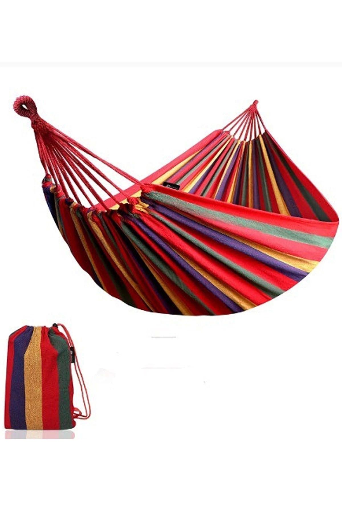 ÇERÇİCİ Hamak 190 Cm Kamp Hamağı Piknik Hamağı Bahçe Balkon Outdoor Kamp Salıncak