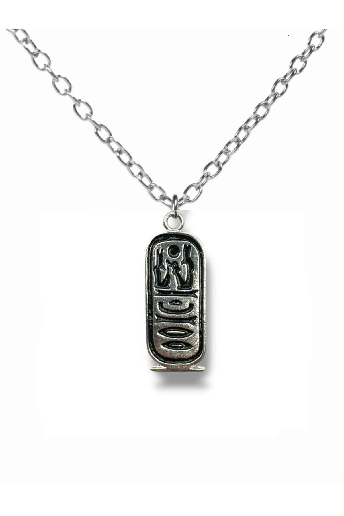 Herşey Nota Pharaoh’s Code – Antik Mısır Tableti Figürlü Unisex Kolye (60 cm Zincirli)