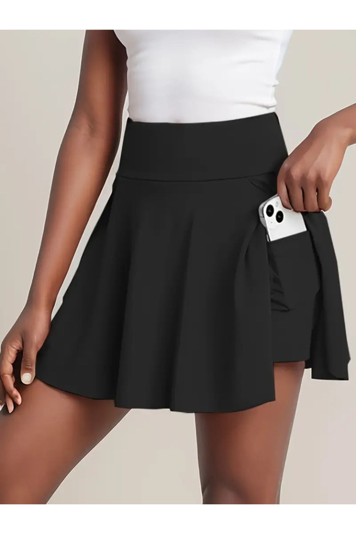 ETİLER COLLECTION Kadın Yüksek Bel Cepli Sandy Short Etek