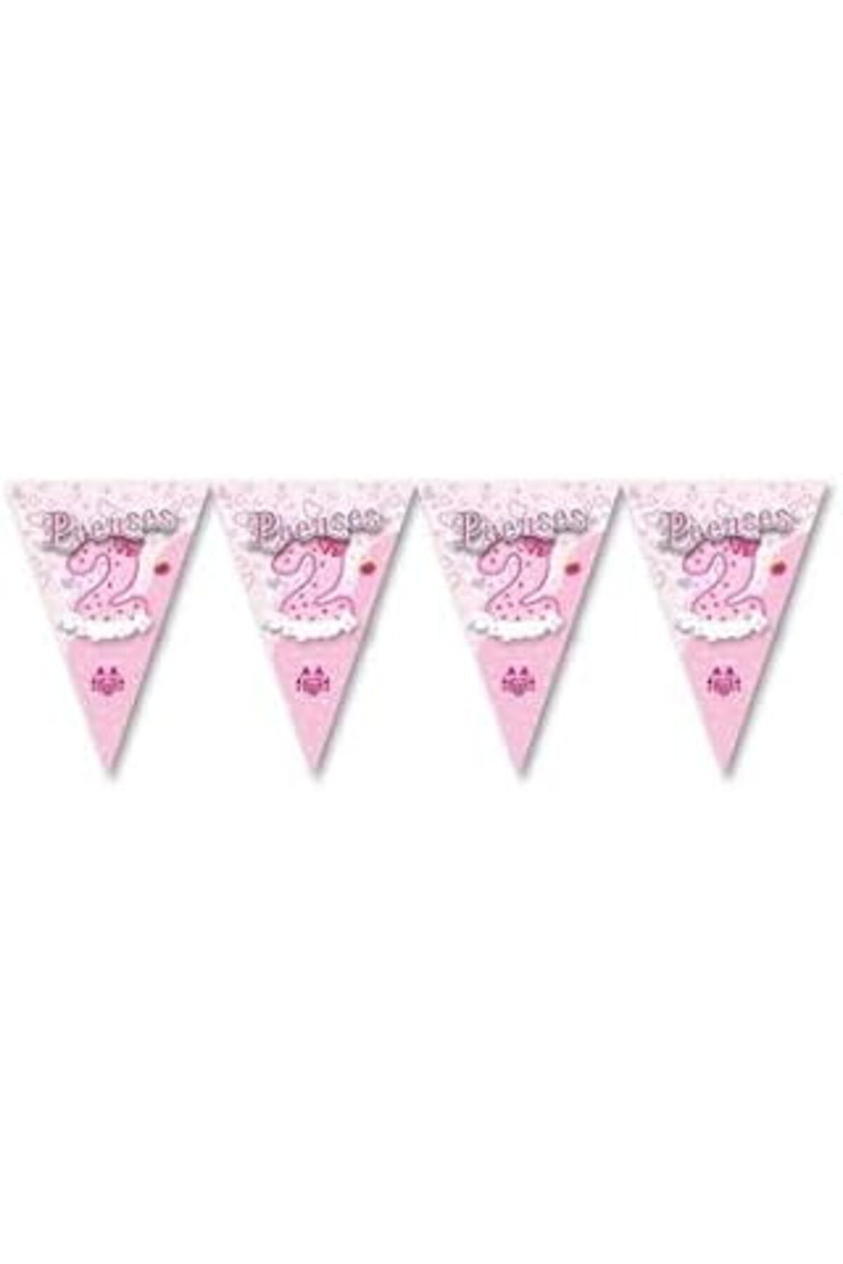 Pazarcan Benim Marifetlerim - Prens 2 Yaş Pembe Üçgen Flama