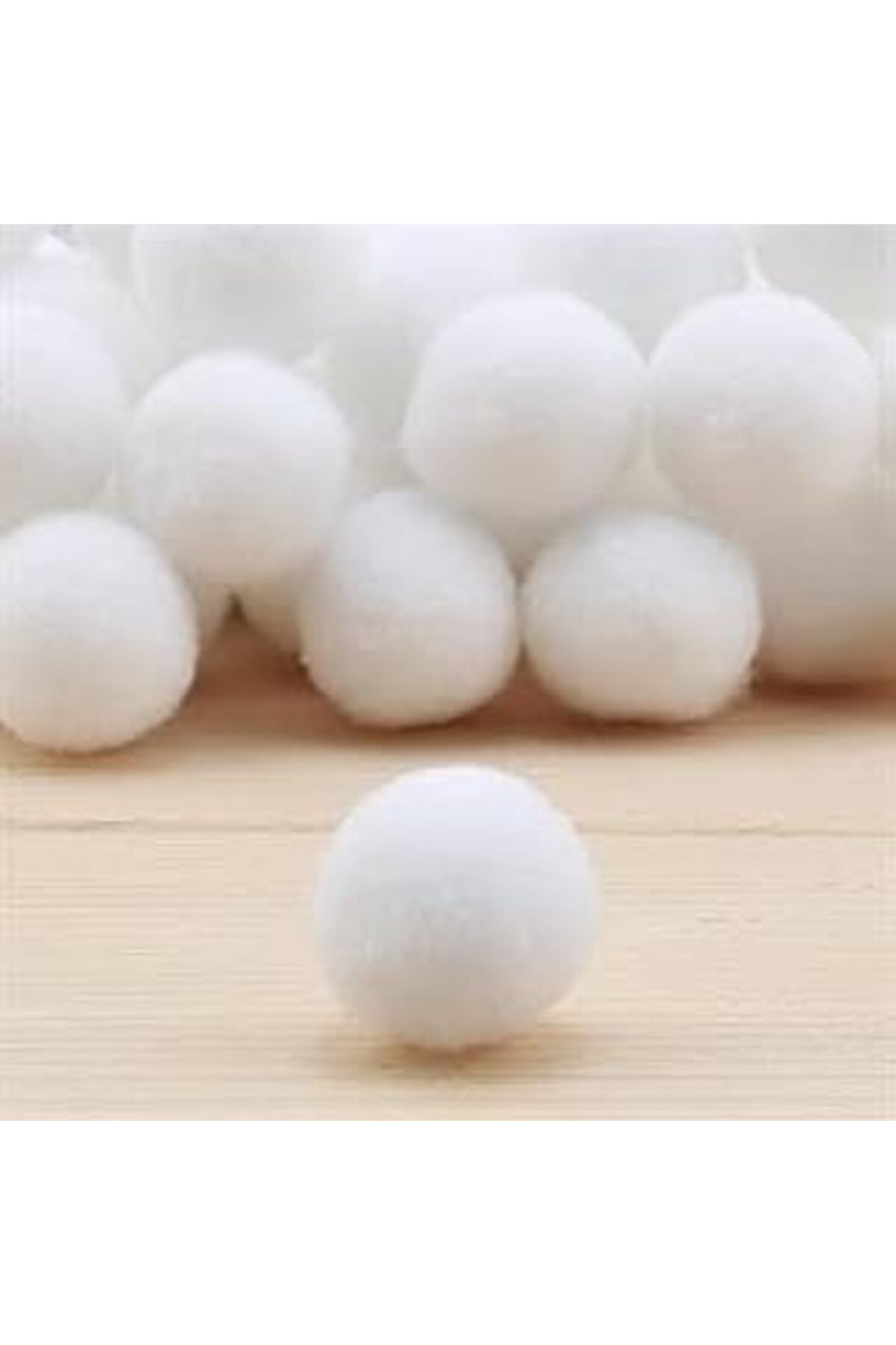 Pazarcan Benim Marifetlerim - Beyaz Peluş Pon Pon 25 Adet 2 Cm