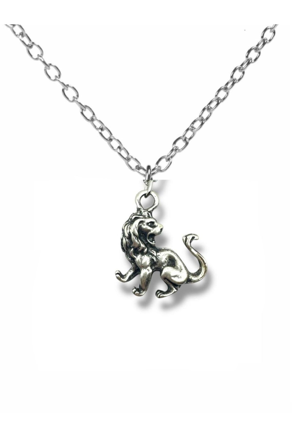 Herşey Nota Roar of the King – Kükreyen Aslan Figürlü Unisex Kolye (60 cm Zincirli)