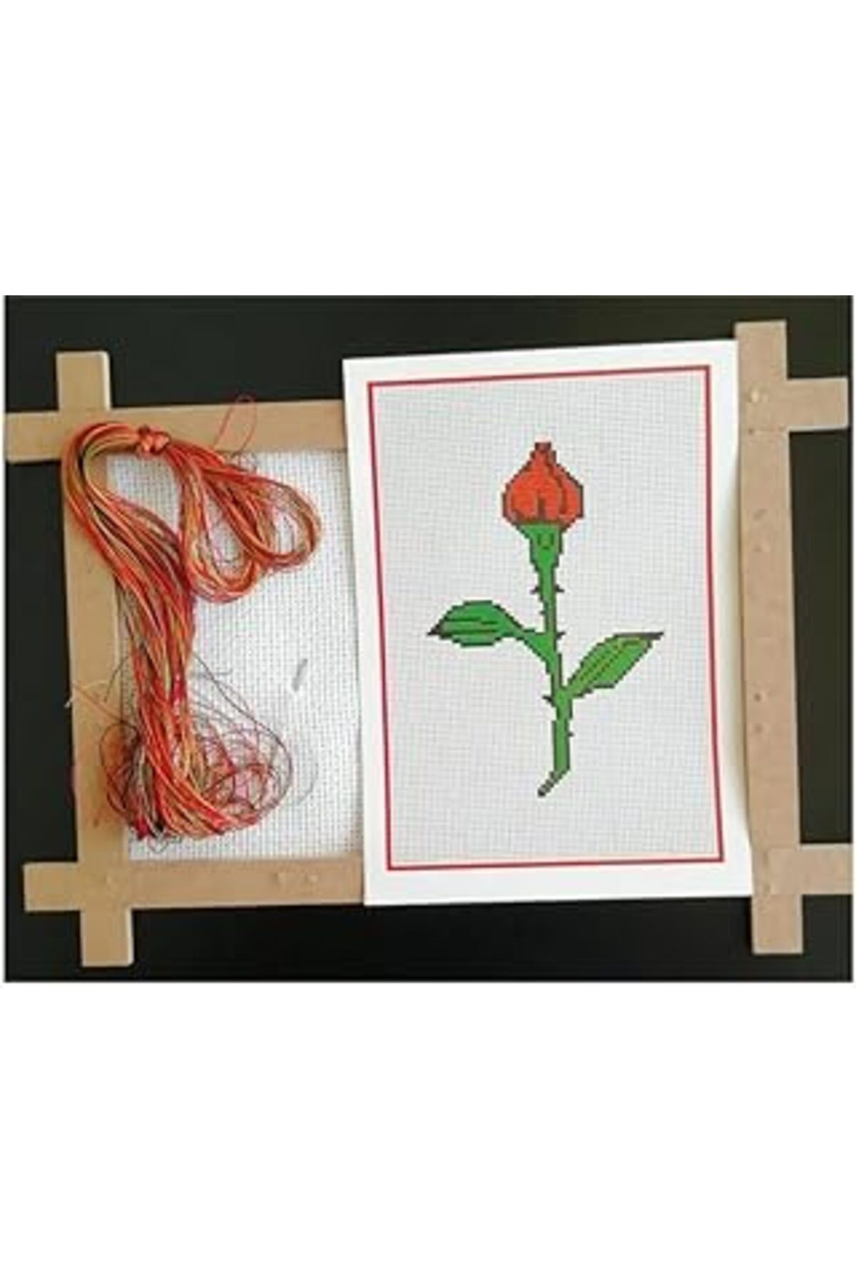Mu Art Ahşap Takaloğlu Etamin Çalışması (Gül)