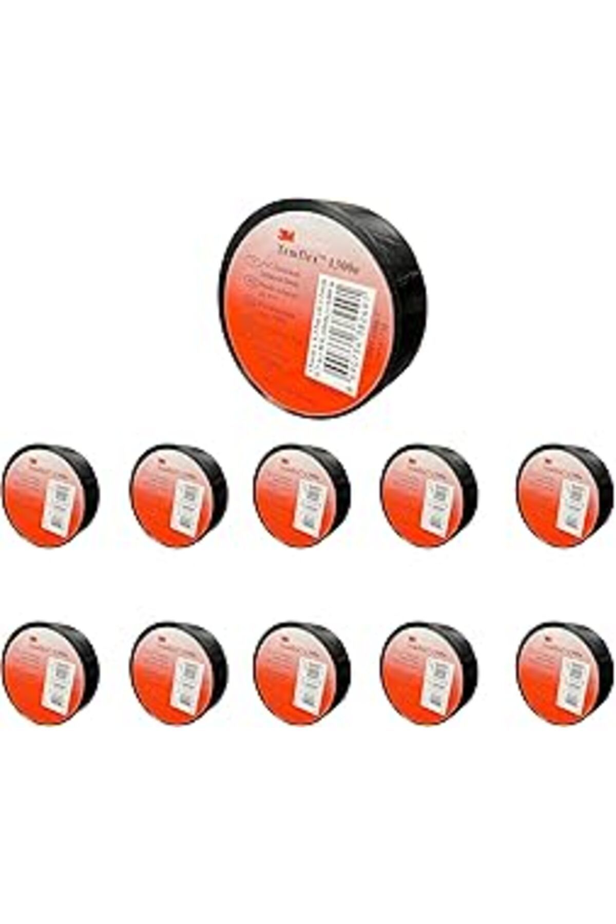 Mu Art Ahşap 3M Temflex 1300E Elektrik İzolasyon Bandı Siyah – 10'Lu Paket | 18 Mm X 9,15 M | Pvc Kablo Bandı |