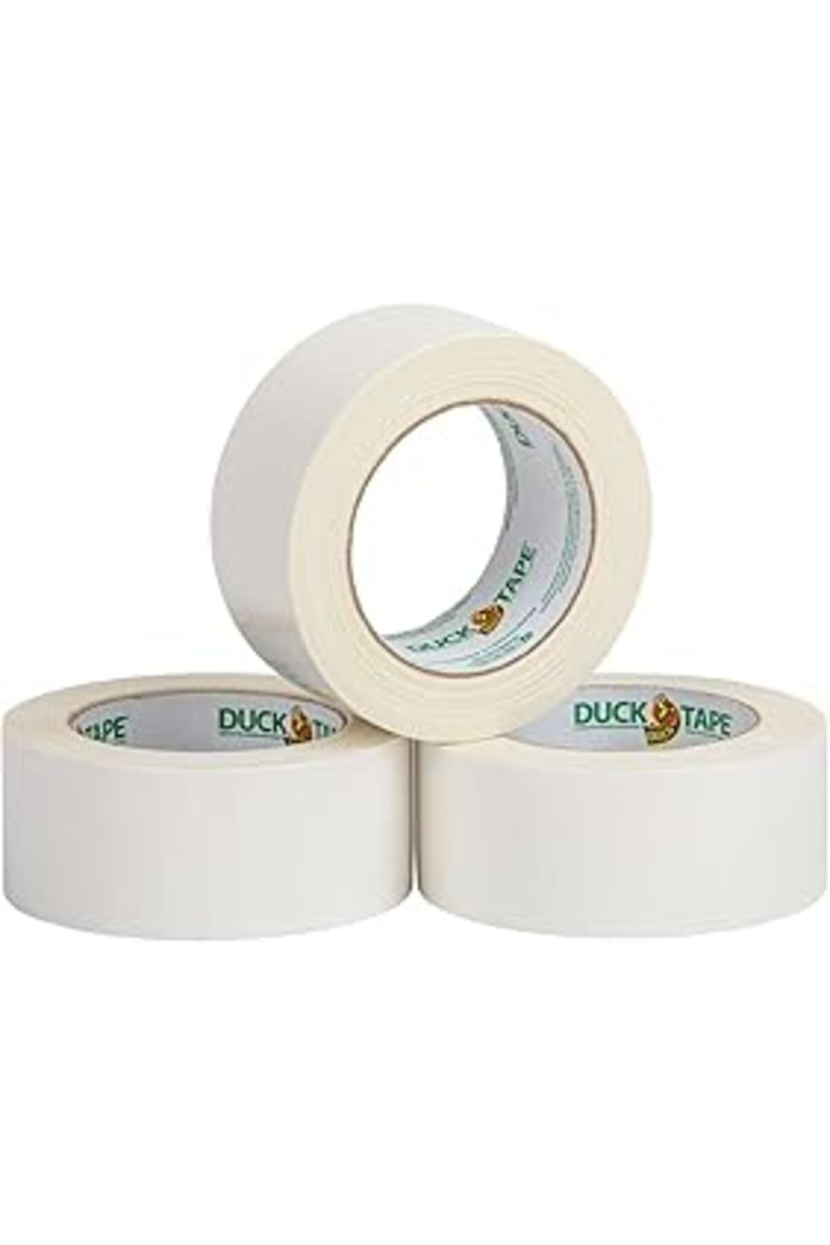 Mu Art Ahşap Duck Renkli Koli Bandı 3'Lü Paket, 1,88 Inç X 30 Yard, Toplam 90 Yard, 3 Rulo Paket, Beyaz, 3 Parça
