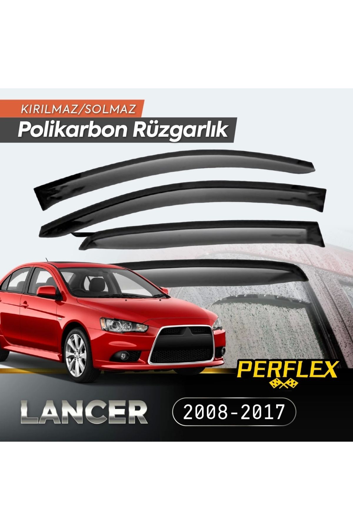 shop Mitsubishi Lancer 2008-2017 Cam Rüzgarlığı V2 Düz