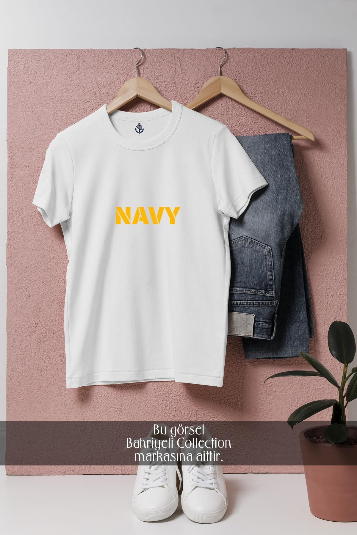Bahriyeli Collection Oversize Navy Donanma Yazısı Tasarımlı Unisex T-Shirt