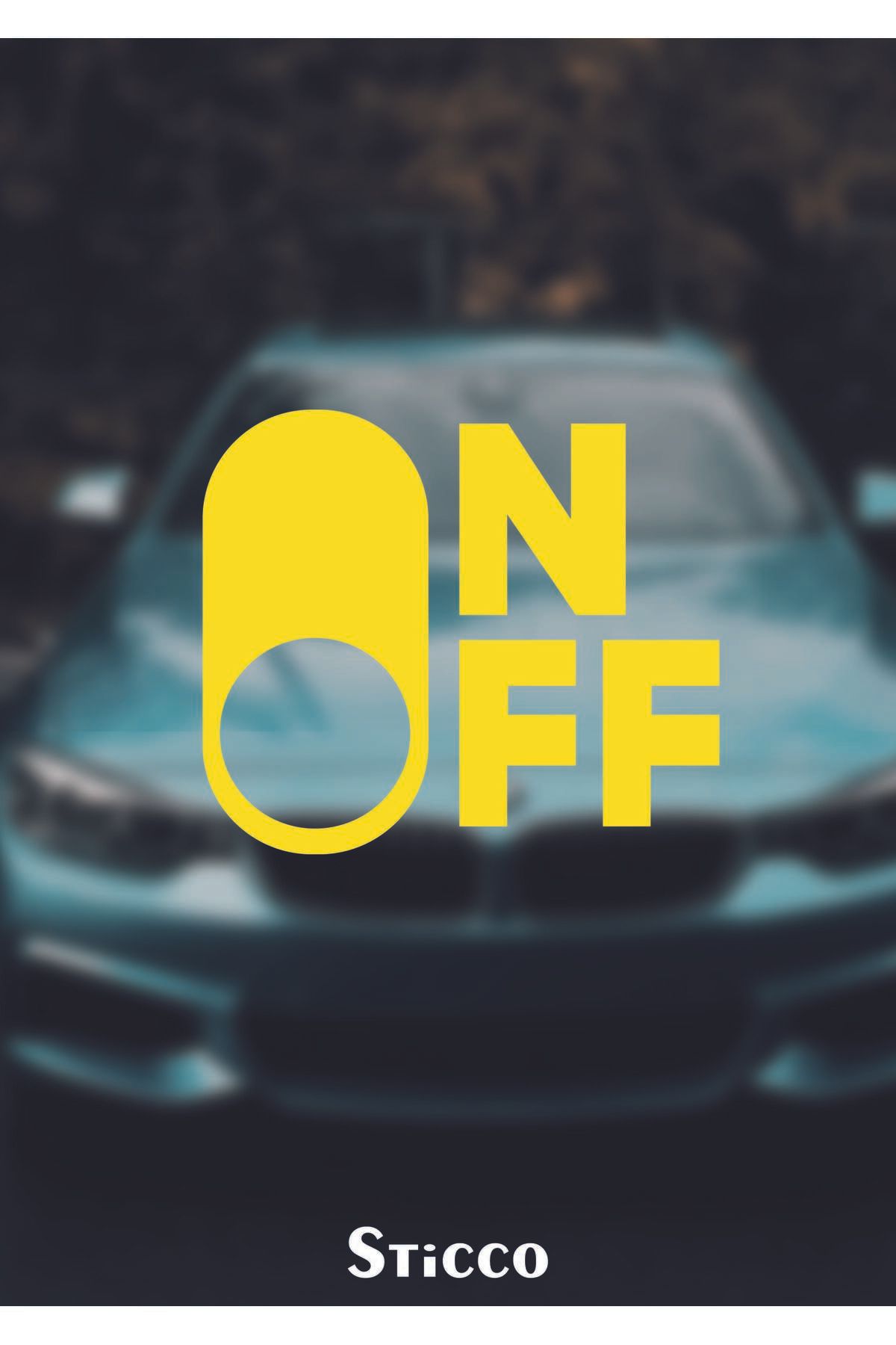 Sticco On Off Switch - Araba-Motosiklet Cam Etiket Sticker 10x9cm